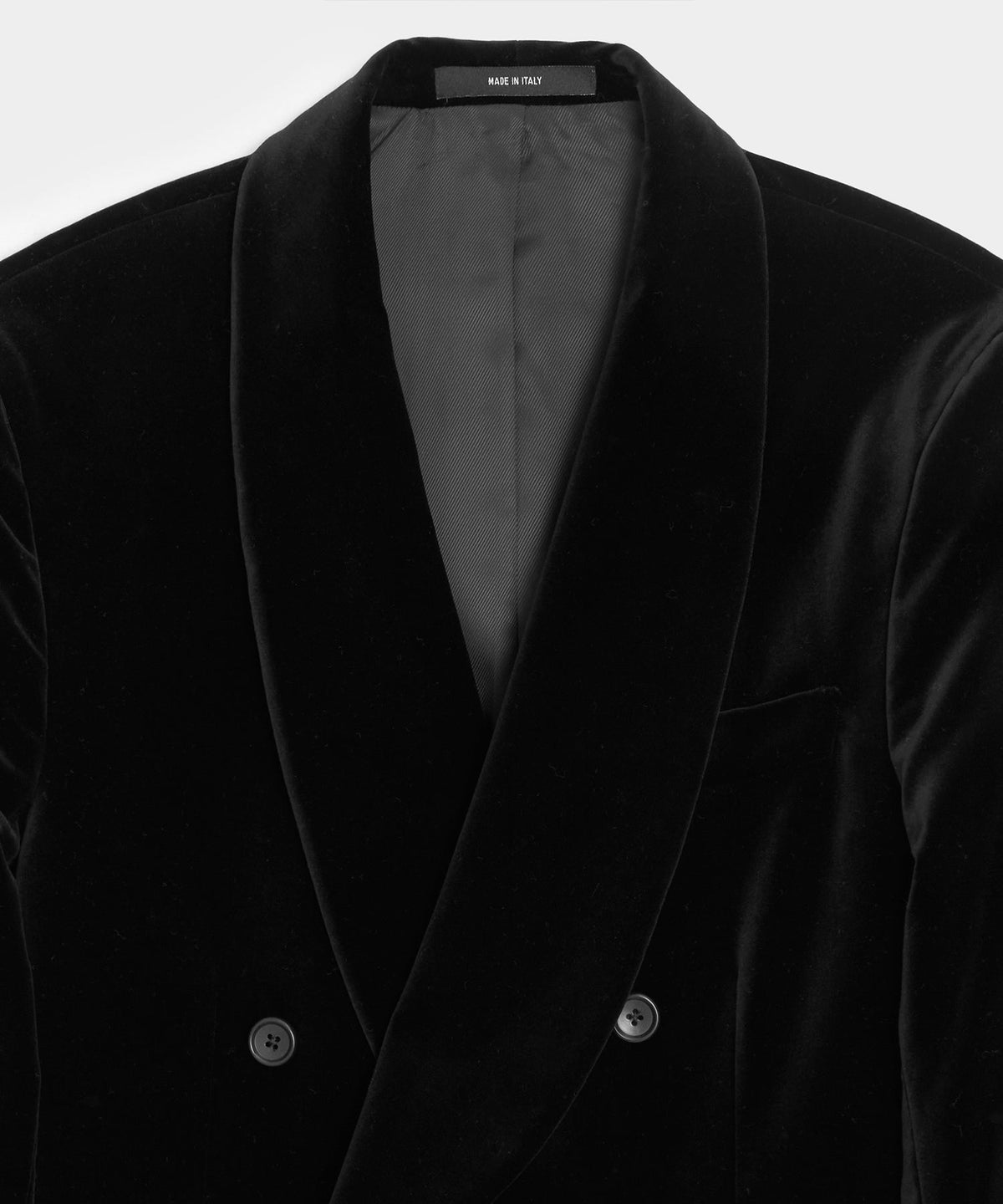 Todd Snyder Italian Velvet Double-Breasted Dinner Jacket - Black