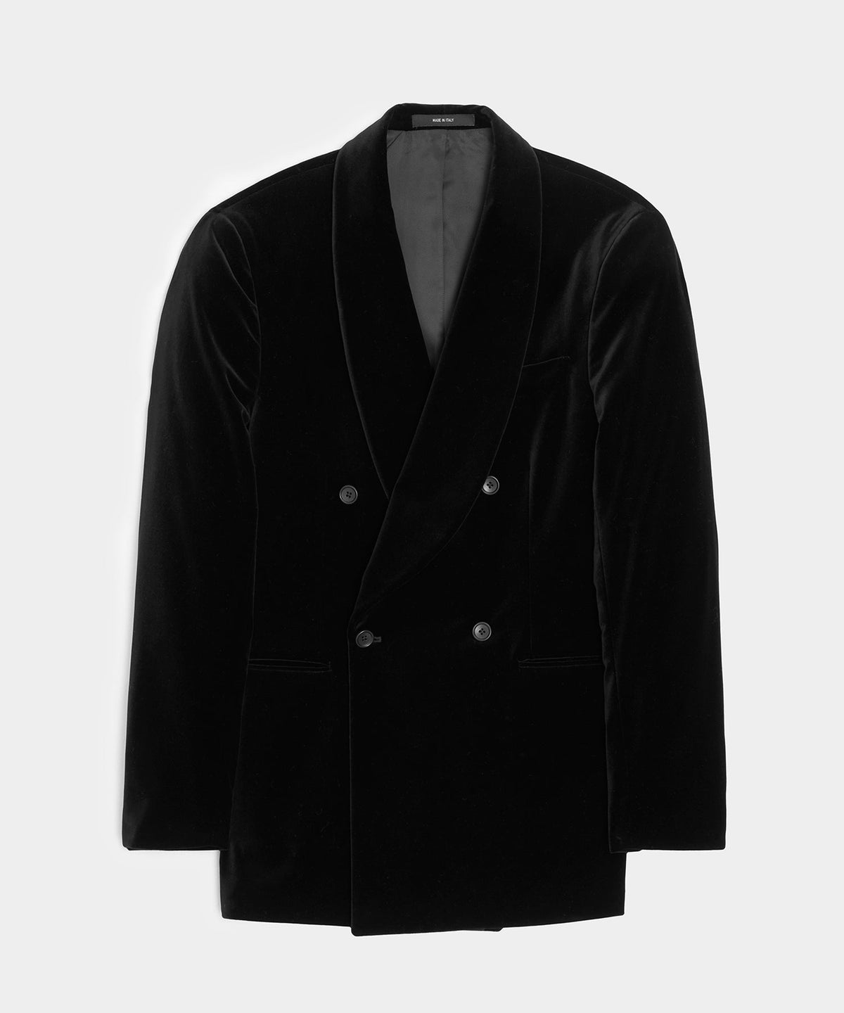 Todd Snyder Italian Velvet Double-Breasted Dinner Jacket - Black