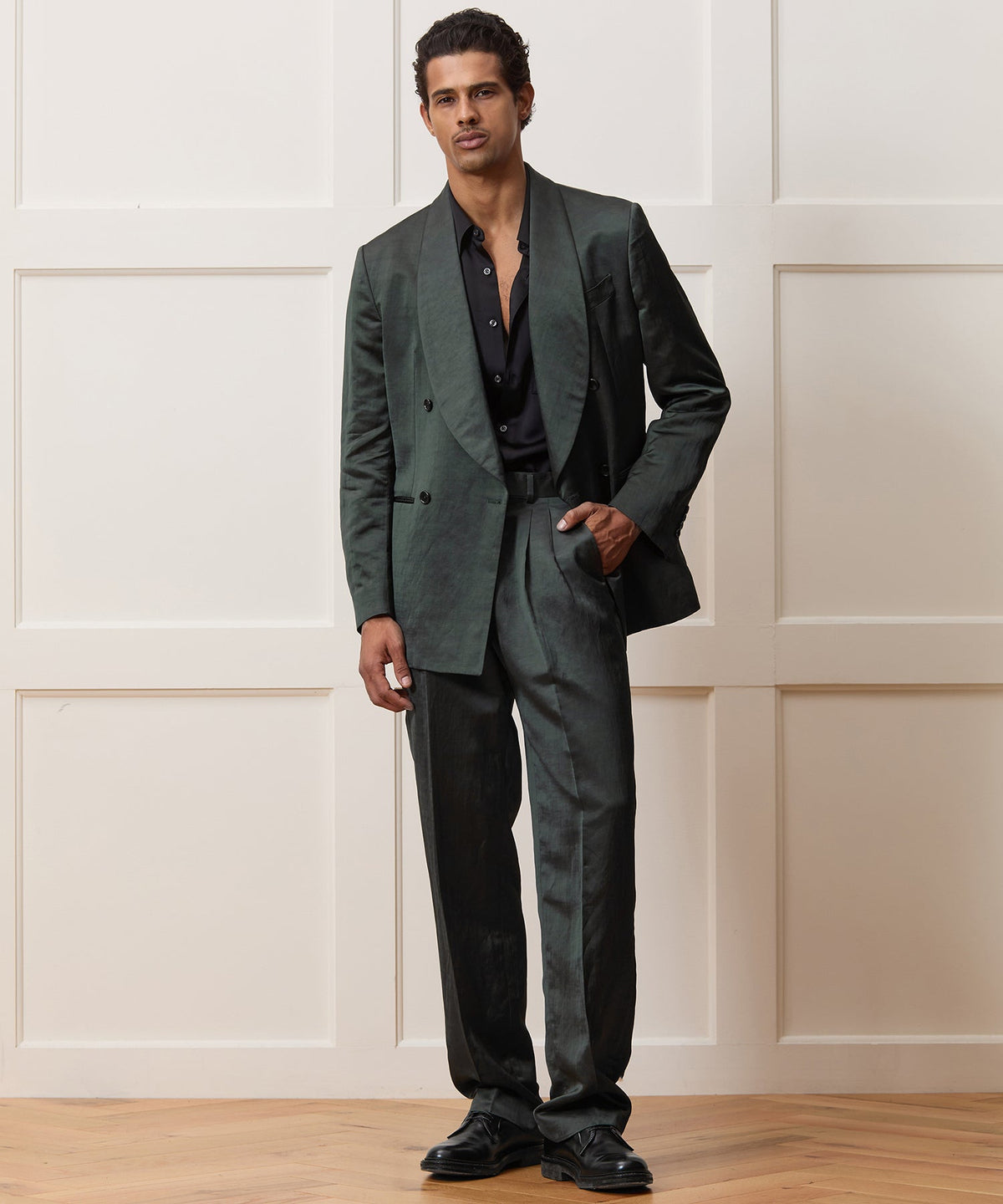 Todd Snyder Italian Satin Wythe Trouser - Emerald Green