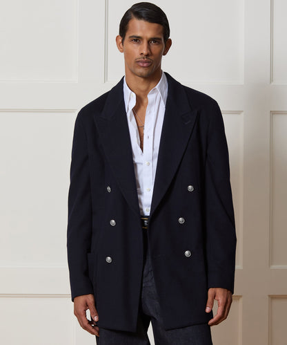 Todd Snyder Italian Cashmere Double-Breasted Wythe Jacket - Navy
