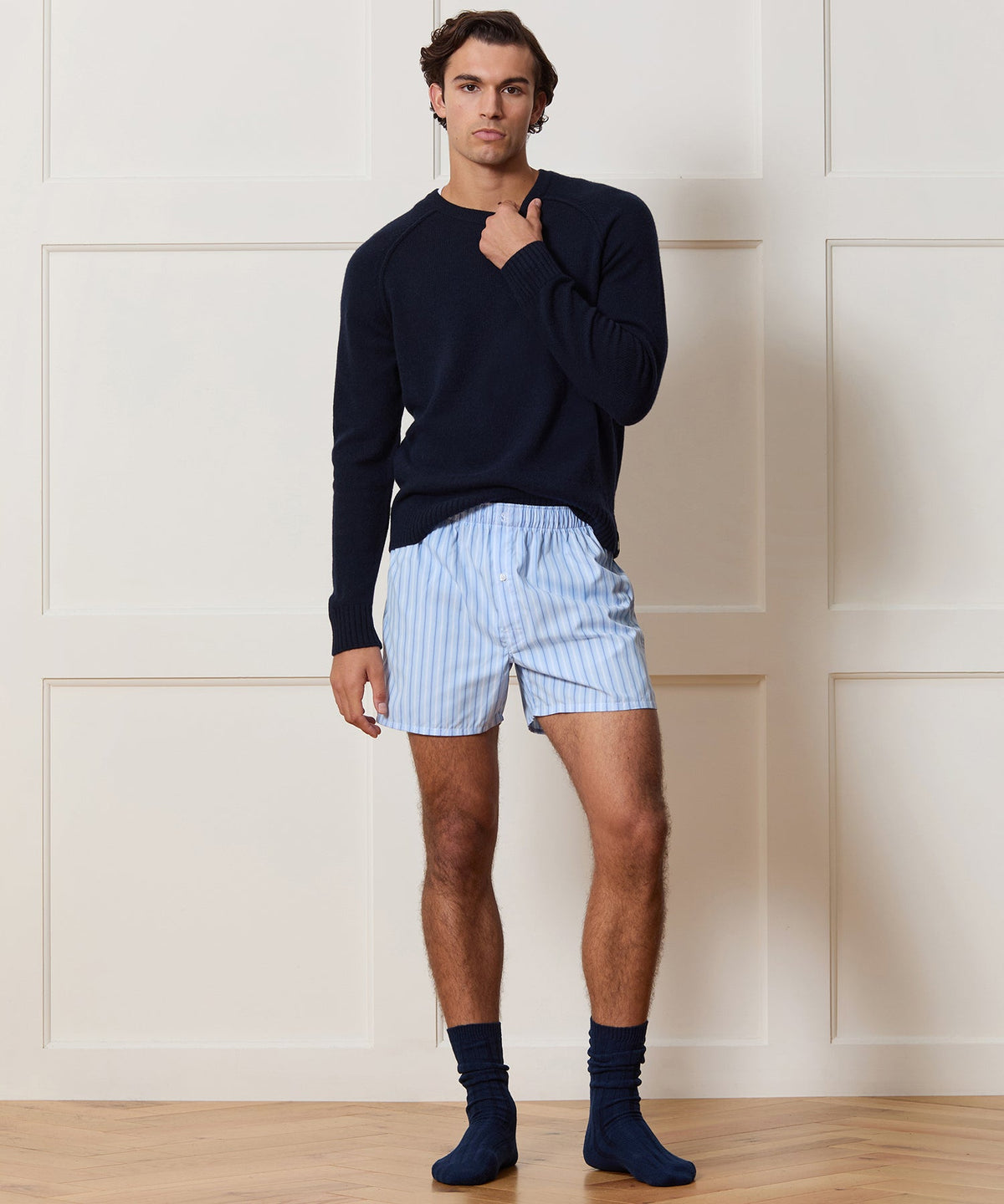 Todd Snyder Portuguese Cotton Boxers - Blue Tide