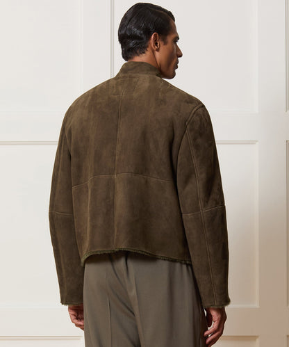 Todd Snyder Italian Shearling Aviator Jacket - Olive