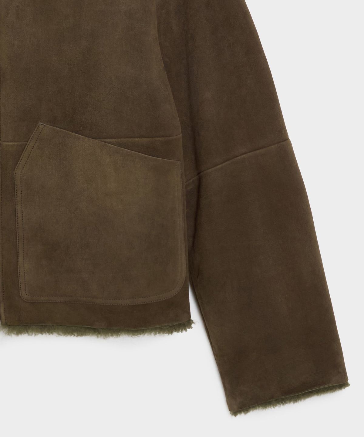 Todd Snyder Italian Shearling Aviator Jacket - Olive