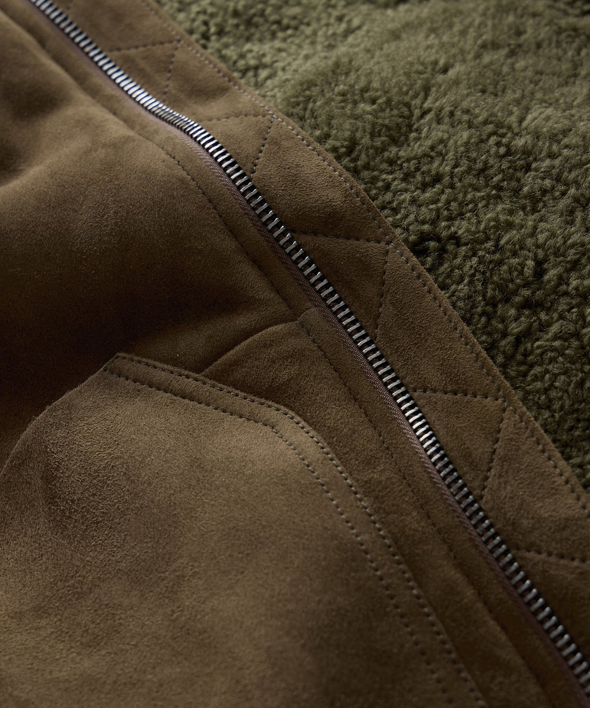 Todd Snyder Italian Shearling Aviator Jacket - Olive