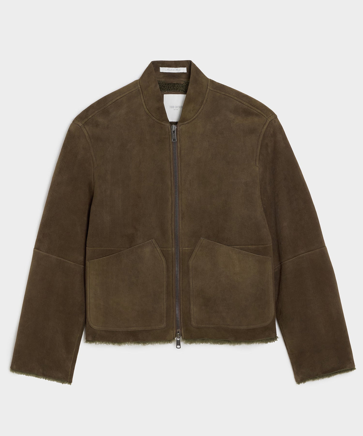 Todd Snyder Italian Shearling Aviator Jacket - Olive