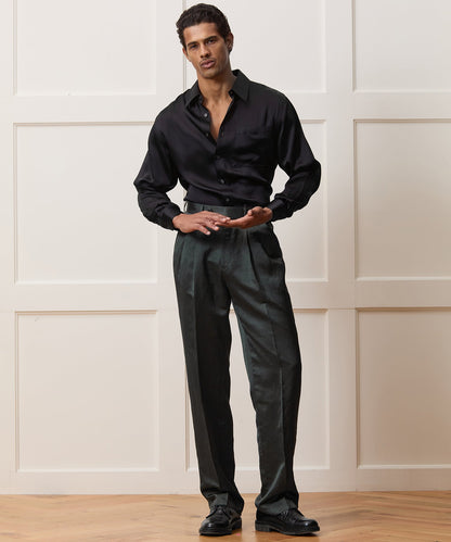 Todd Snyder Italian Satin Wythe Trouser - Emerald Green