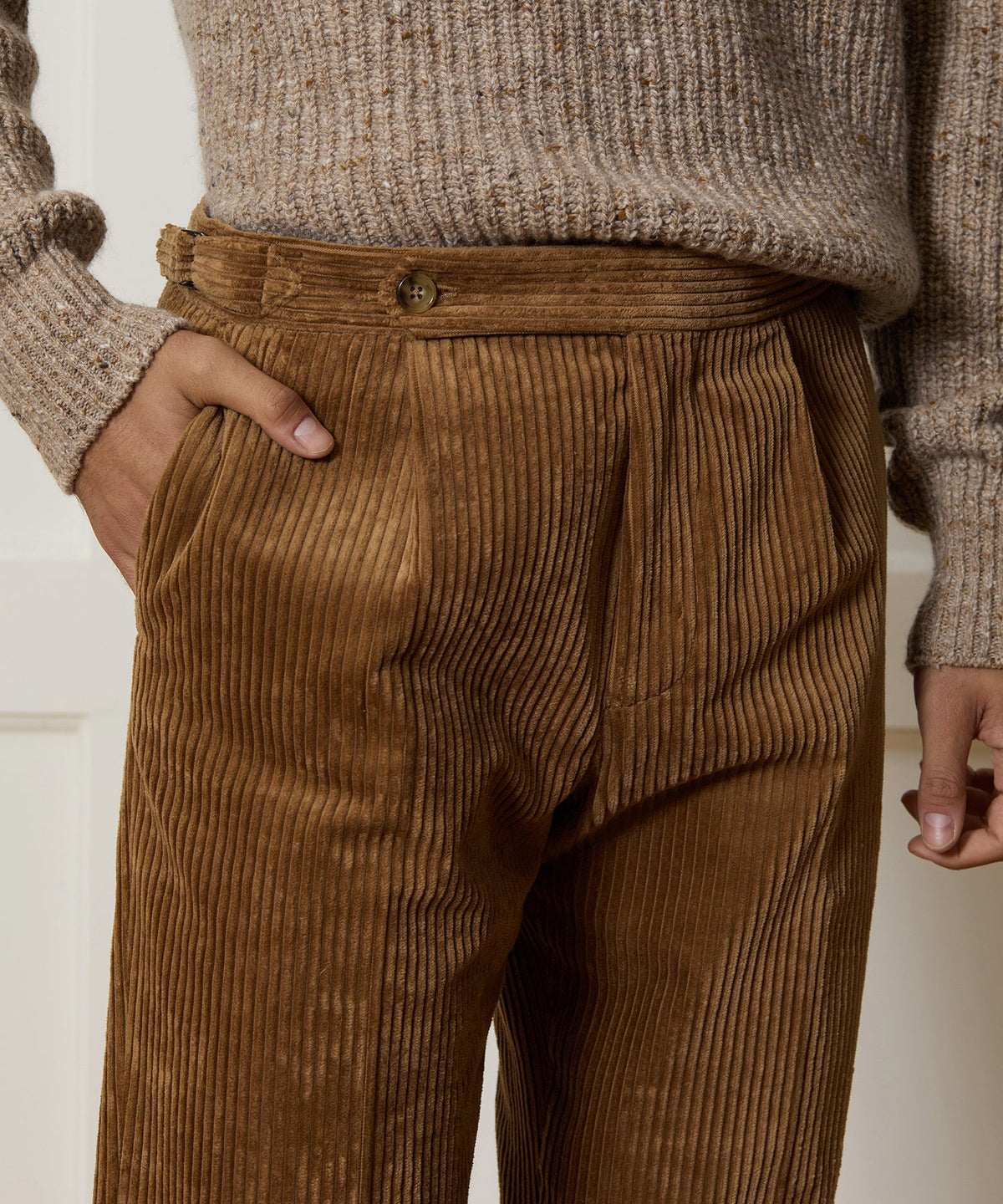 Todd Snyder Italian Wide Wale Corduroy Side Tab Trouser - Brown