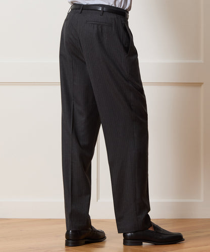 Todd Snyder Italian Flannel Striped Hollywood Trouser - Charcoal