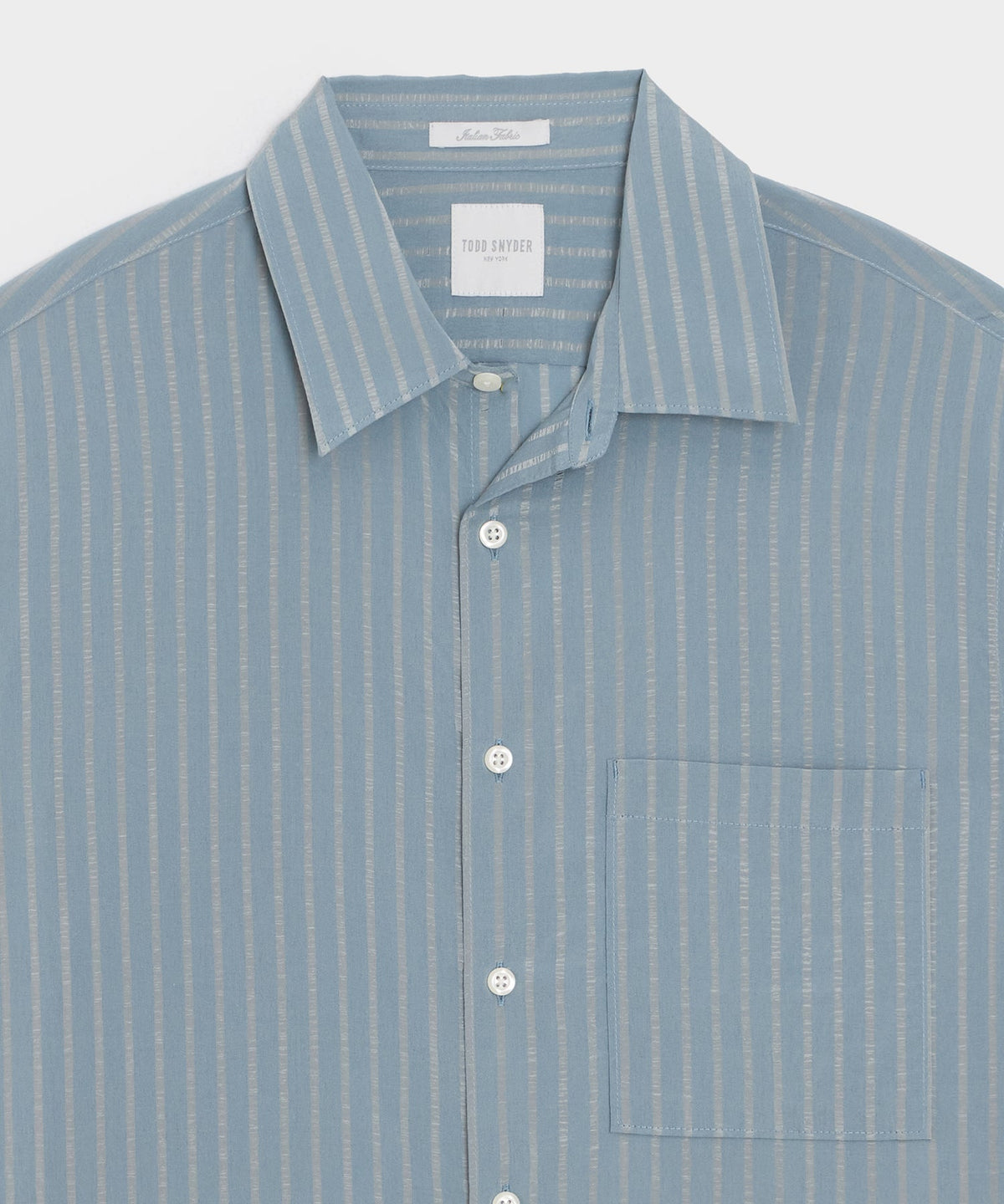 Todd Snyder Italian Satin Big Shirt - Light Blue