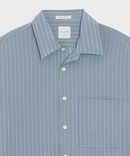 Todd Snyder Italian Satin Big Shirt - Light Blue