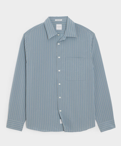 Todd Snyder Italian Satin Big Shirt - Light Blue