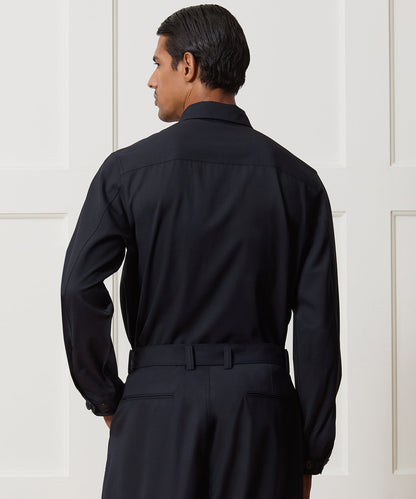 Todd Snyder Italian Cavalry Twill Utility Shirt - Navy