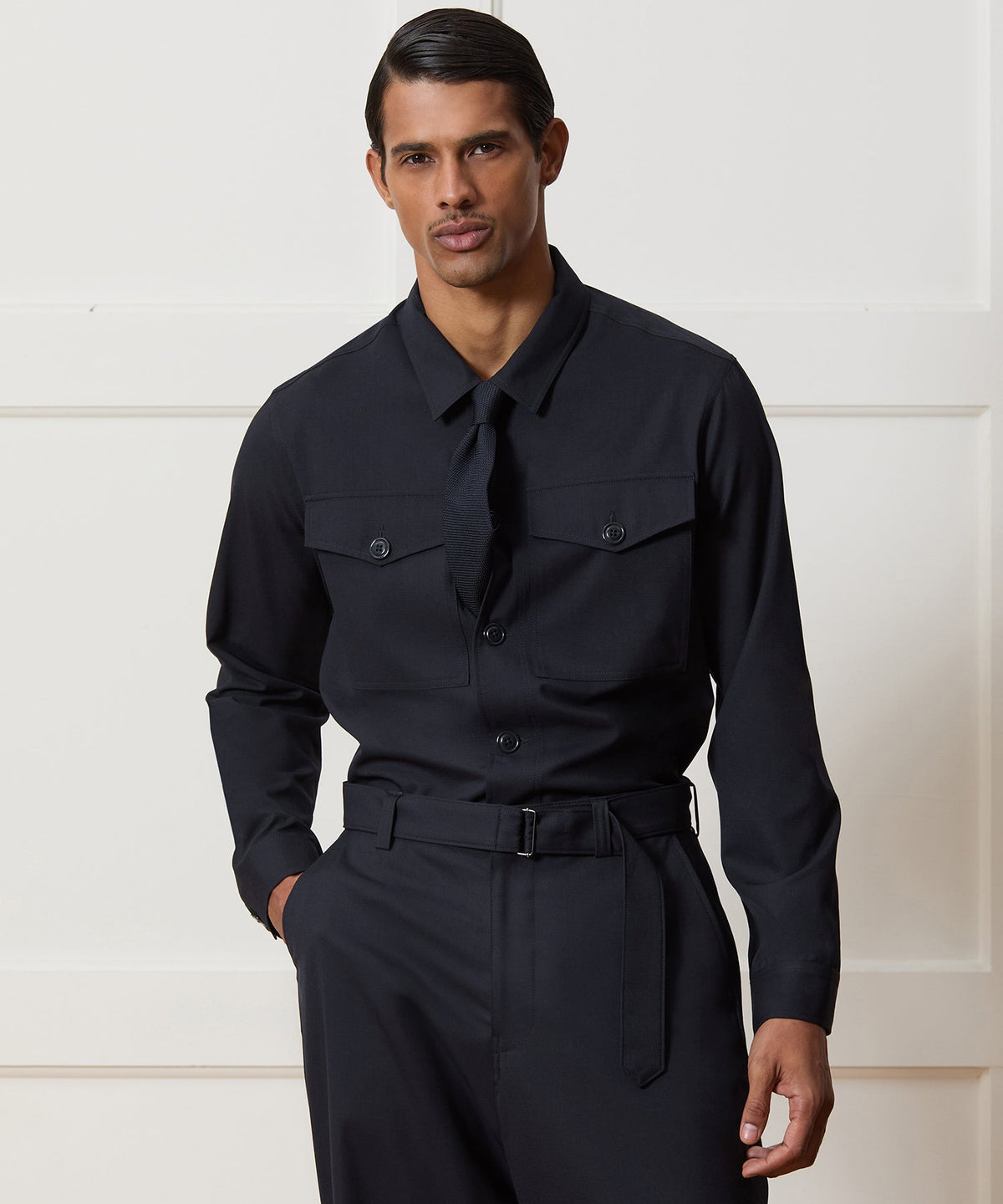 Todd Snyder Italian Cavalry Twill Utility Shirt - Navy