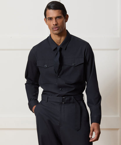 Todd Snyder Italian Cavalry Twill Utility Shirt - Navy