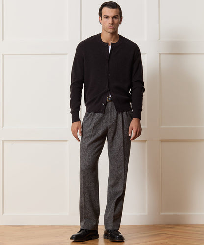 Todd Snyder Merino Crewneck Cardigan - Espresso Bean