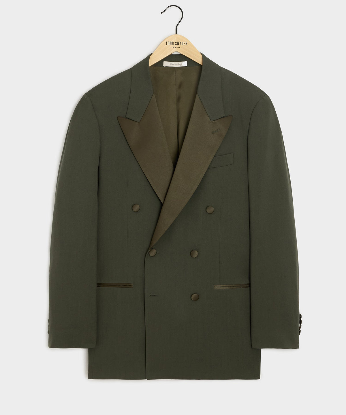 Todd Snyder Italian Gabardine Double-Breasted Tuxedo Jacket - Snyder Olive