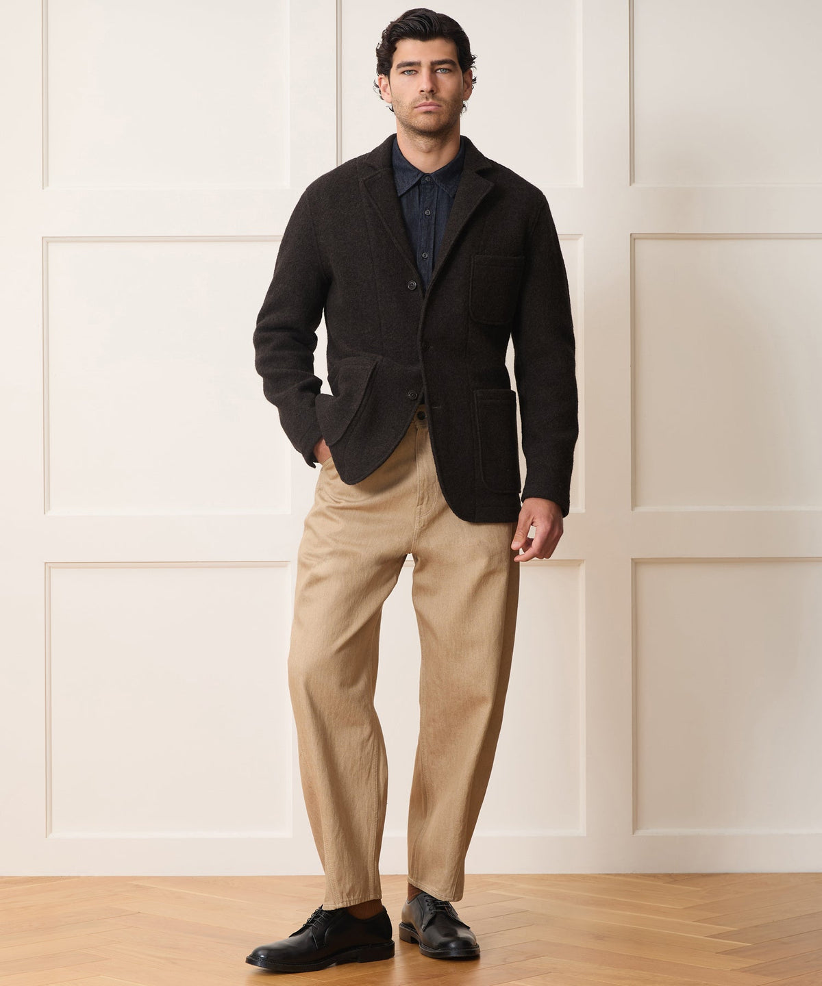 Todd Snyder Italian Boiled Wool Studio Jacket - Espresso Bean