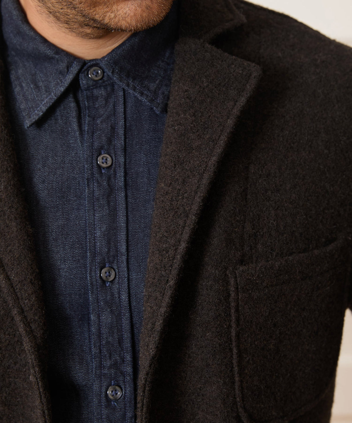 Todd Snyder Italian Boiled Wool Studio Jacket - Espresso Bean