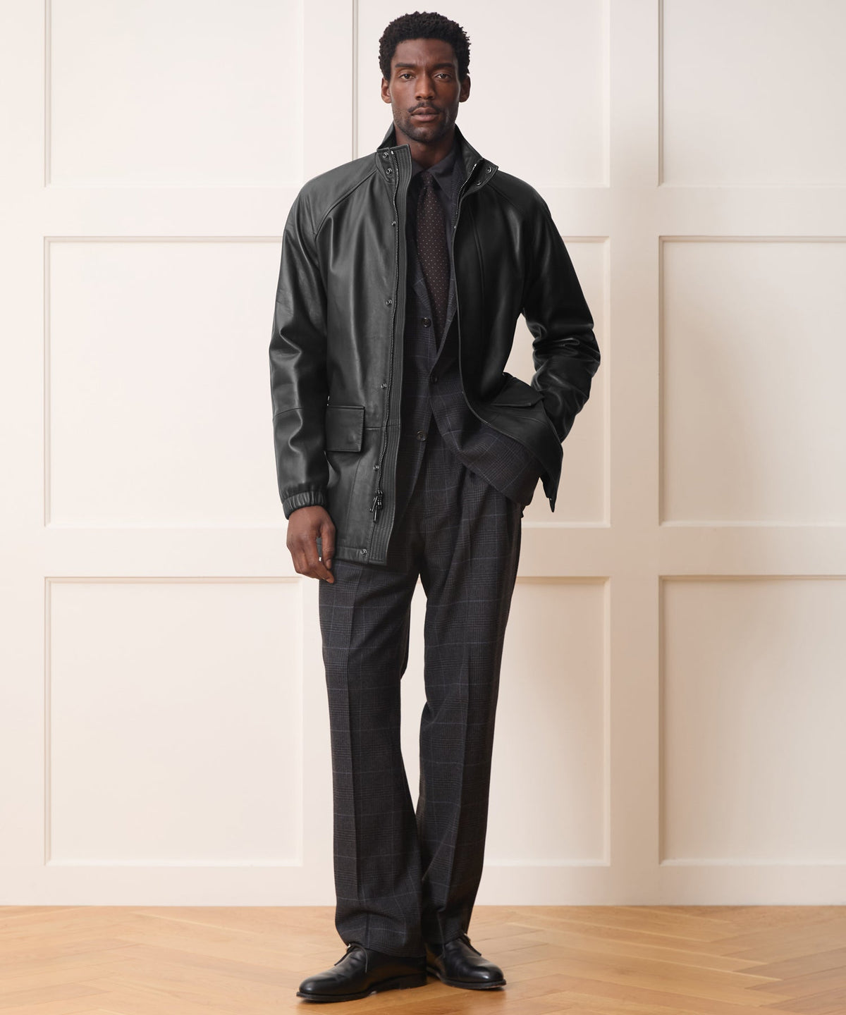 Todd Snyder Leather Field Jacket - Black