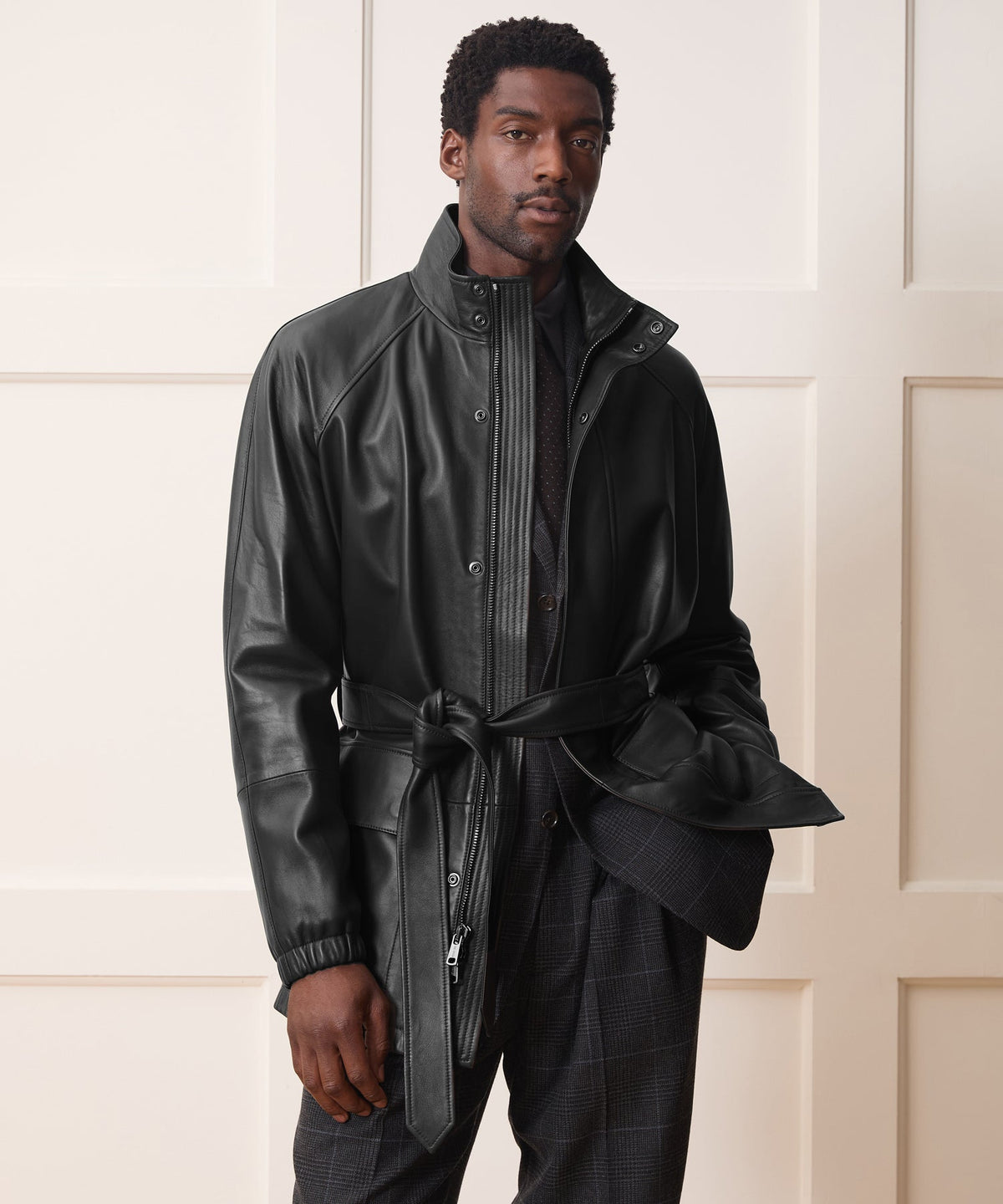 Todd Snyder Leather Field Jacket - Black
