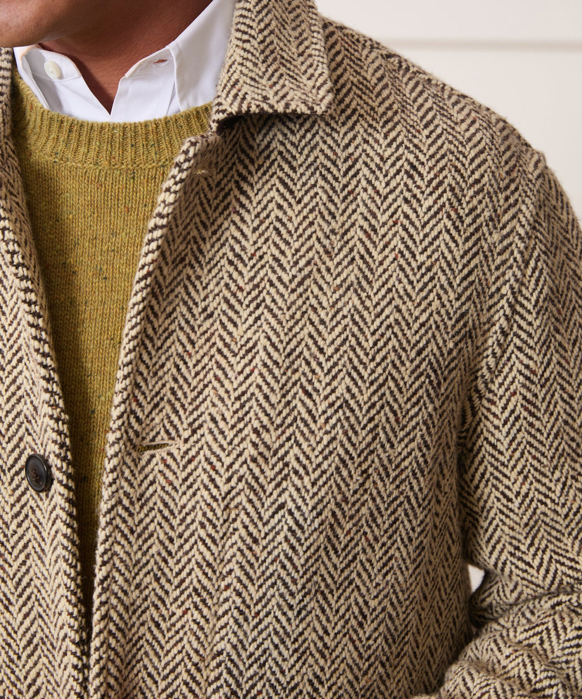 Todd Snyder Italian Wool Walking Jacket - Brown Herringbone