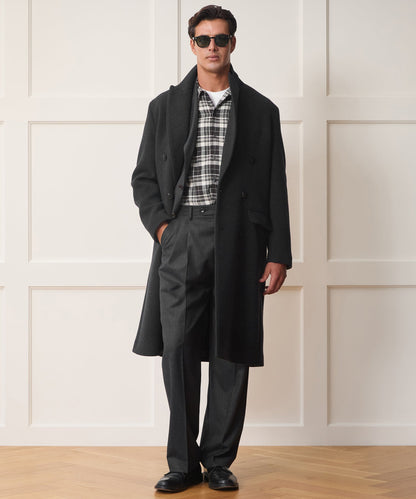 Todd Snyder Italian Wool-Cashmere Double-Breasted Topcoat - Dark Charcoal
