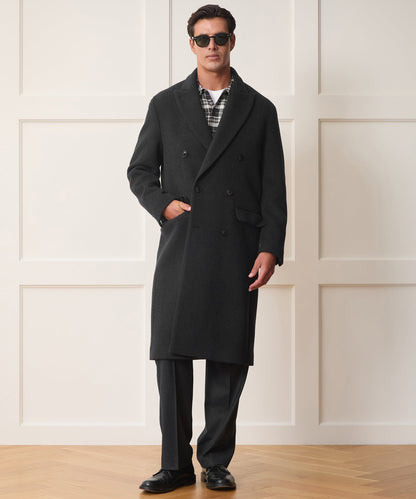 Todd Snyder Italian Wool-Cashmere Double-Breasted Topcoat - Dark Charcoal