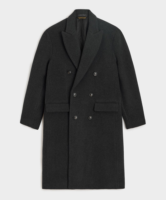Todd Snyder Italian Wool-Cashmere Double-Breasted Topcoat - Dark Charcoal