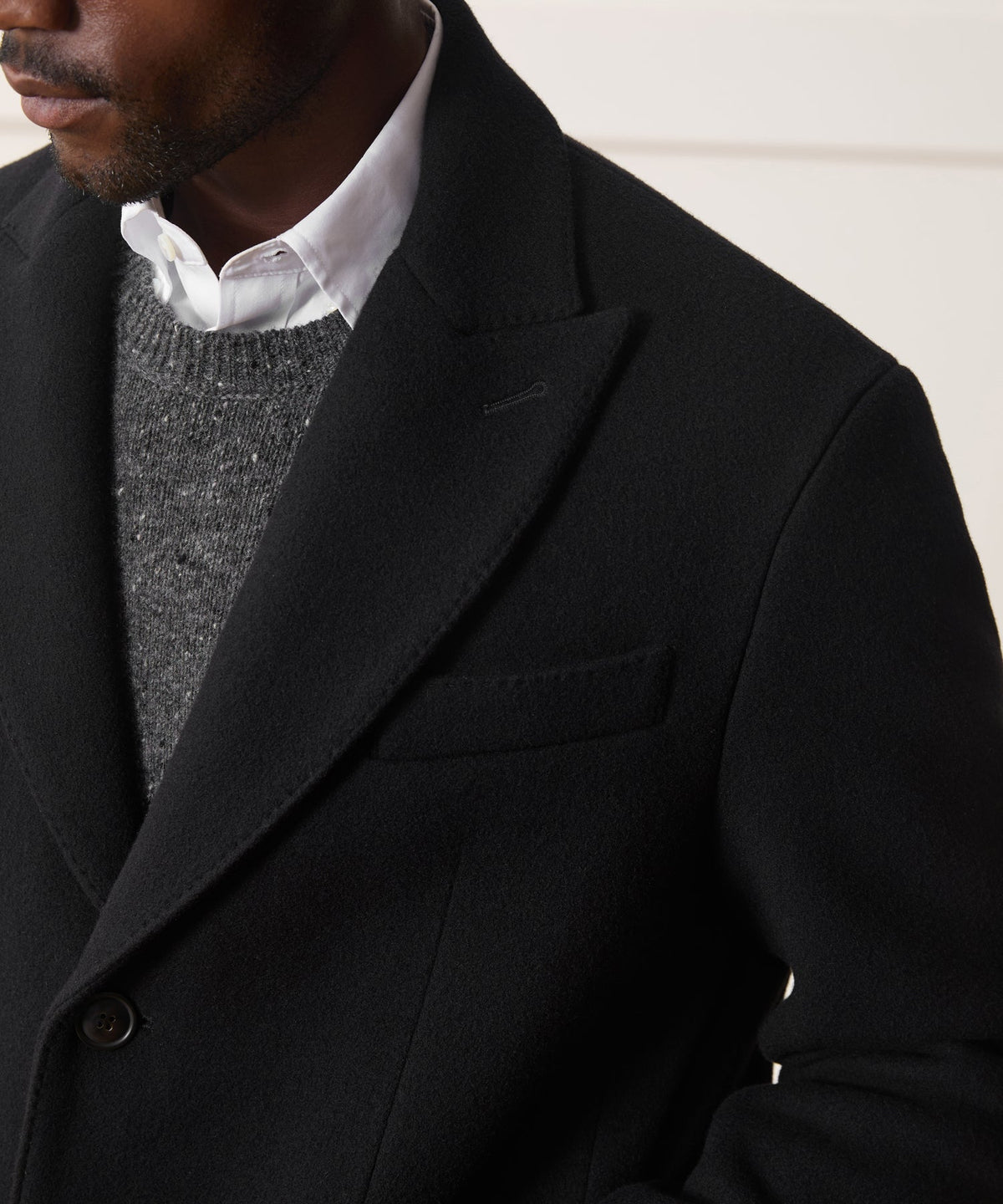 Todd Snyder Italian Wool-Cashmere Topcoat - Black
