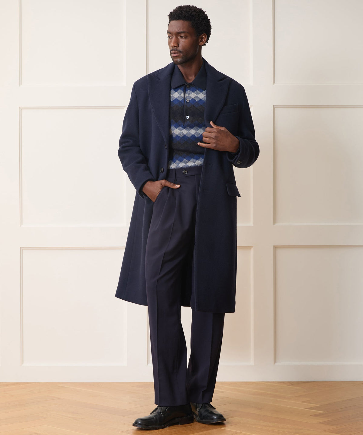 Todd Snyder Italian Wool-Cashmere Topcoat - Navy