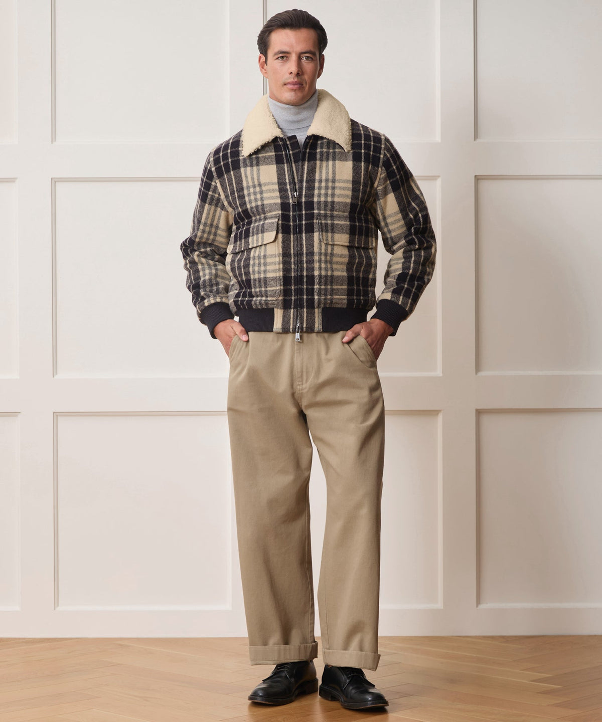 Todd Snyder Fur Collar Bomber Jacket - Navy