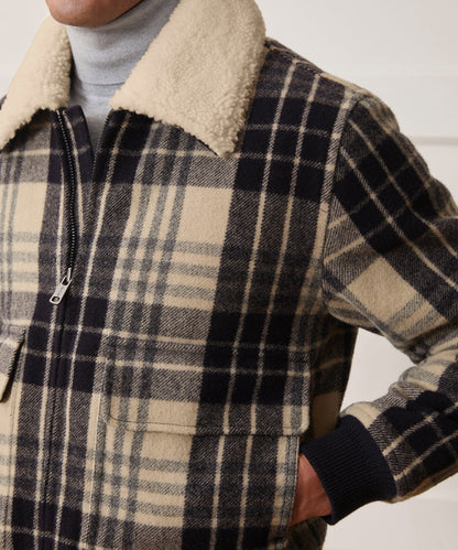 Todd Snyder Fur Collar Bomber Jacket - Navy