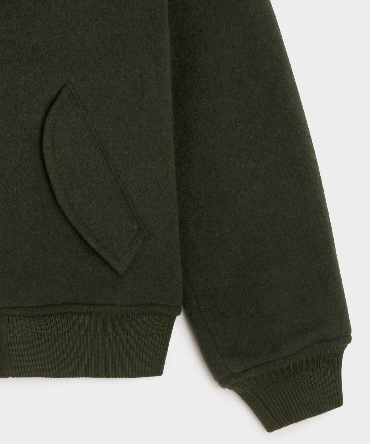 Todd Snyder Shearling Collar Wool Bomber Jacket - Olive