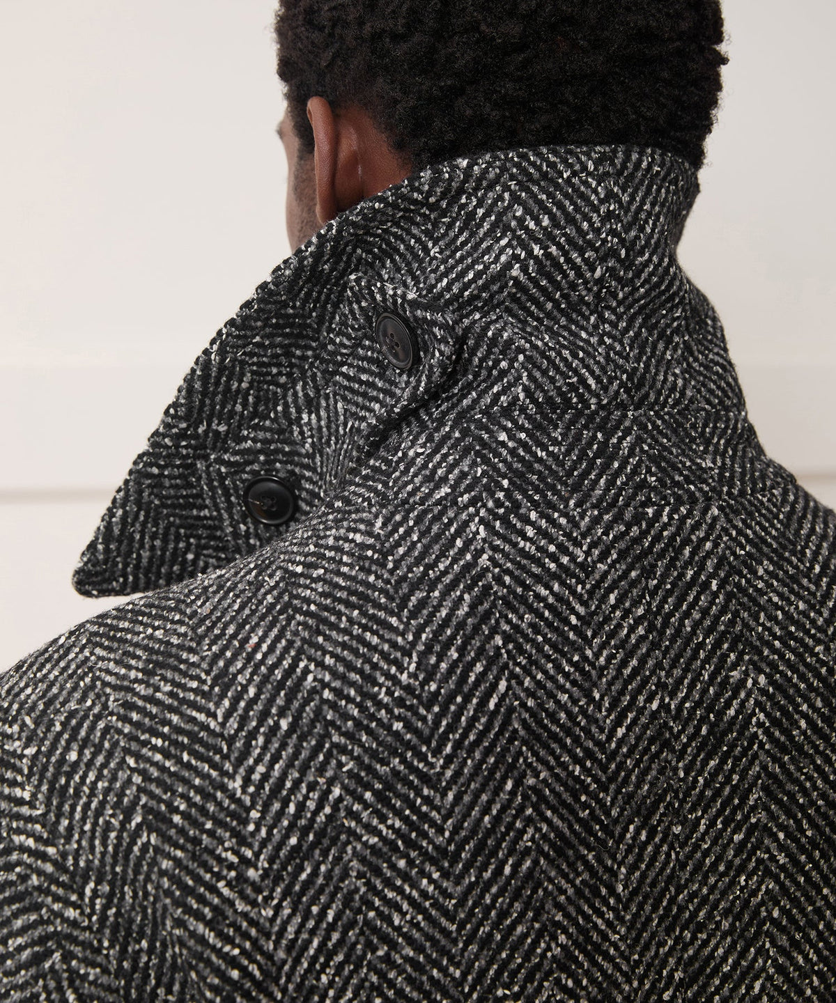 Todd Snyder Italian Herringbone Peacoat - Dark Charcoal