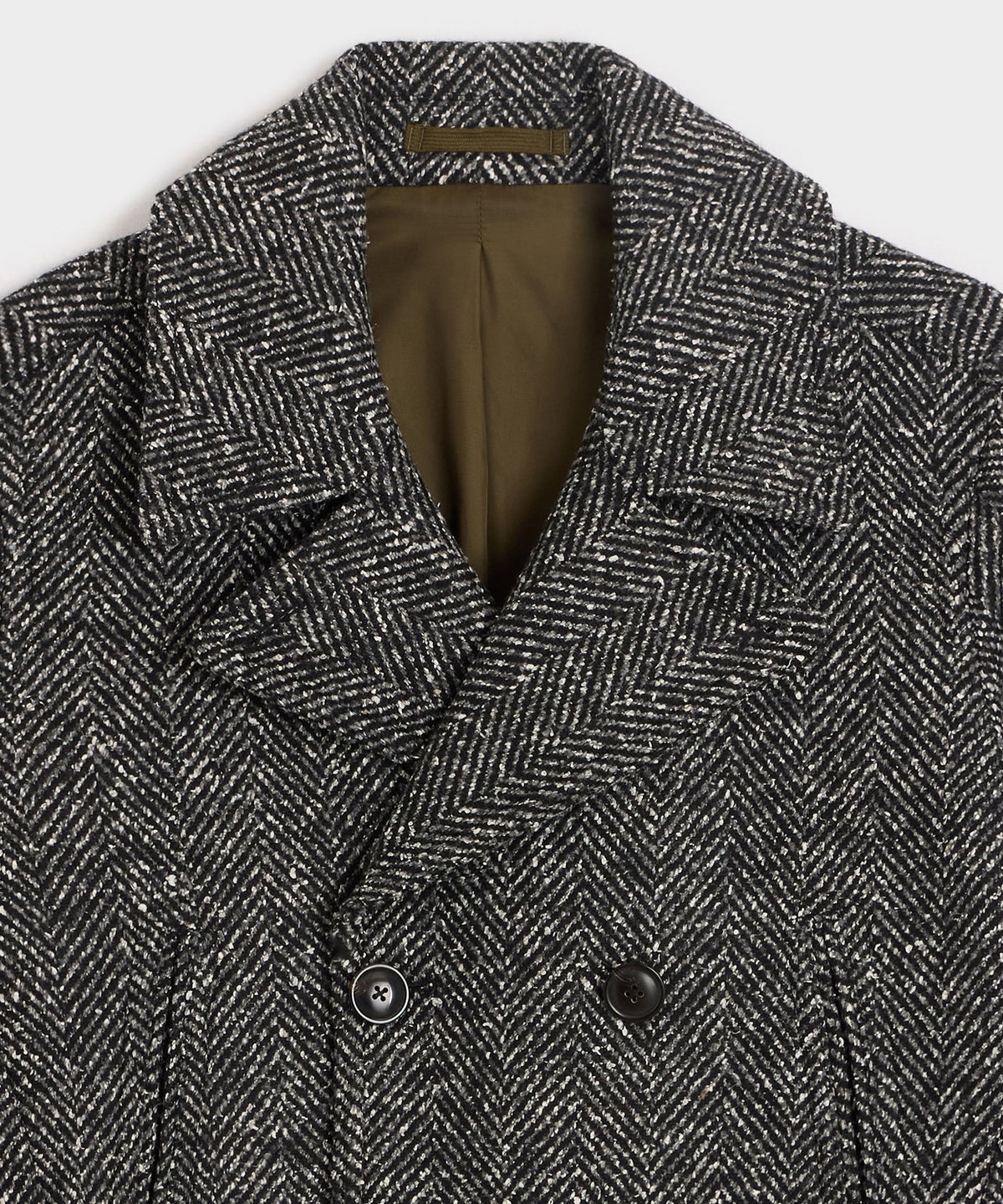 Todd Snyder Italian Herringbone Peacoat - Dark Charcoal
