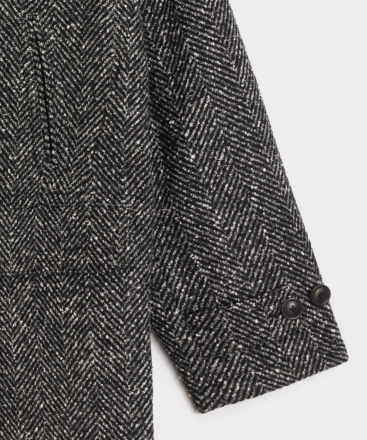 Todd Snyder Italian Herringbone Peacoat - Dark Charcoal