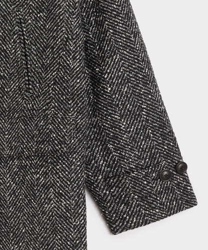 Todd Snyder Italian Herringbone Peacoat - Dark Charcoal
