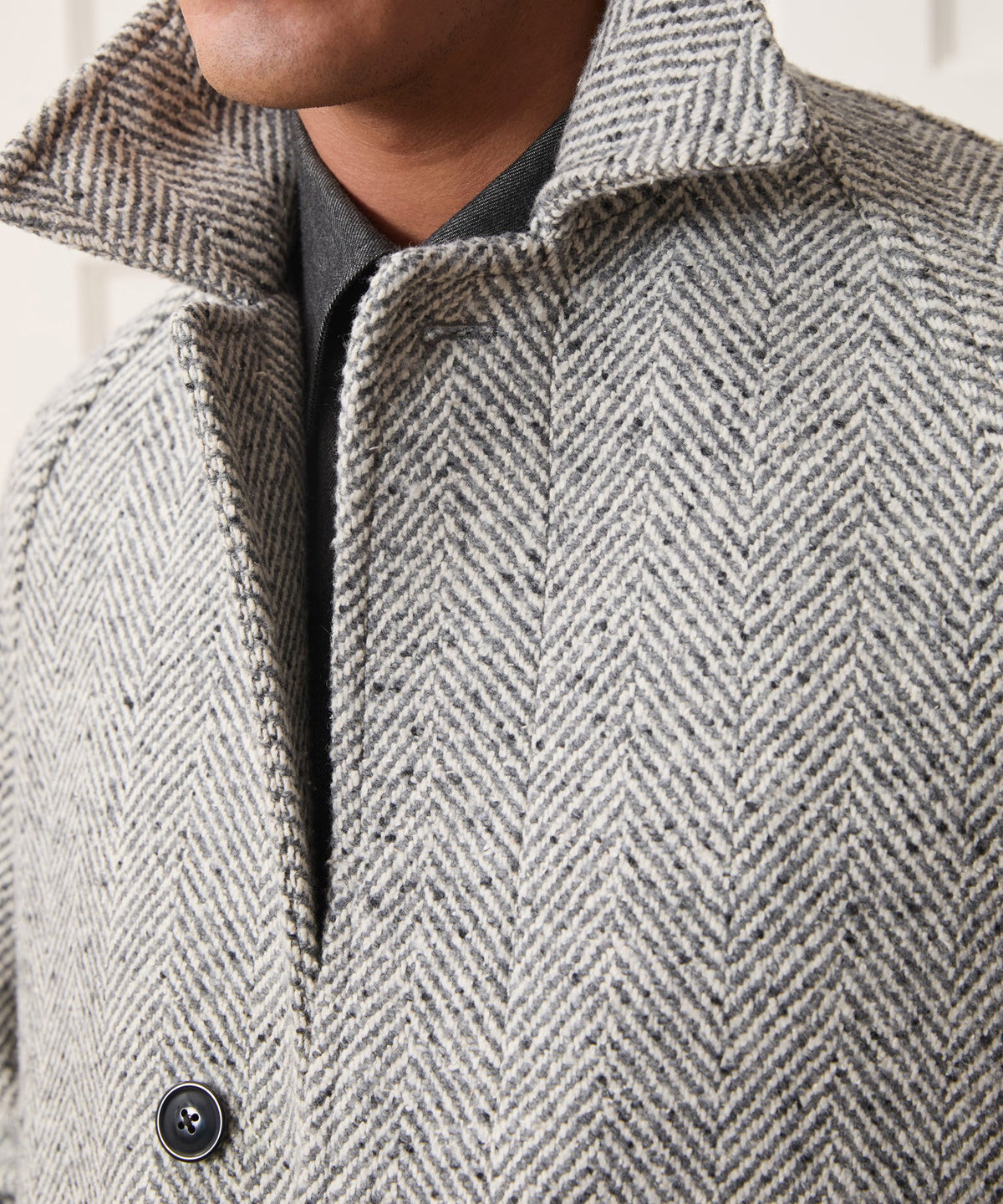 Todd Snyder Italian Herringbone Balmacaan - Charcoal