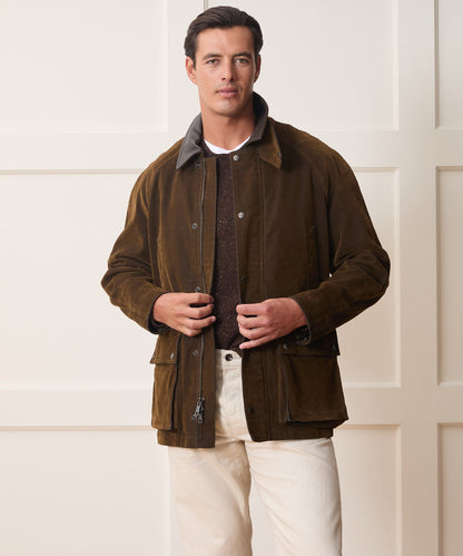 Todd Snyder Flocked Denim Long Stable Jacket - Brown