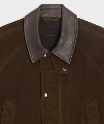 Todd Snyder Flocked Denim Long Stable Jacket - Brown