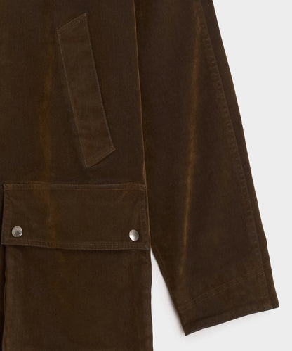 Todd Snyder Flocked Denim Long Stable Jacket - Brown