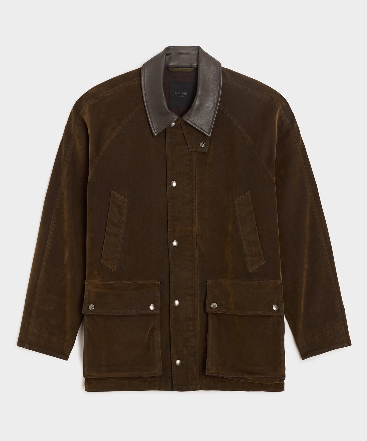 Todd Snyder Flocked Denim Long Stable Jacket - Brown