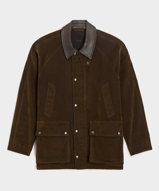 Todd Snyder Flocked Denim Long Stable Jacket - Brown
