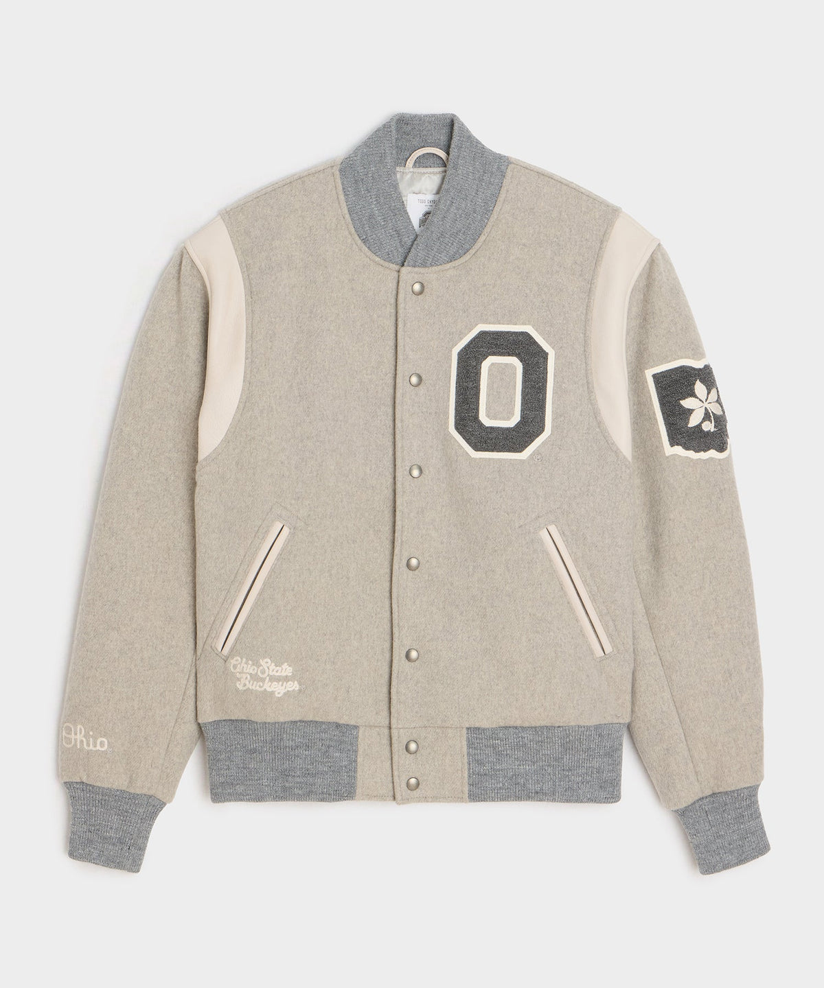 Todd Snyder Todd Snyder x The Ohio State University™ Letterman Jacket - Light Grey Heather