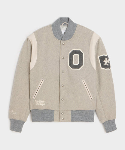 Todd Snyder Todd Snyder x The Ohio State University™ Letterman Jacket - Light Grey Heather