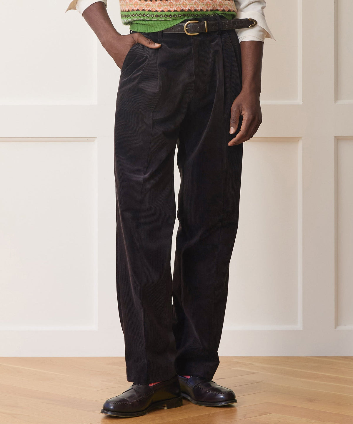 Todd Snyder Italian Wide Wale Corduroy Wythe Trouser - Dark Brown