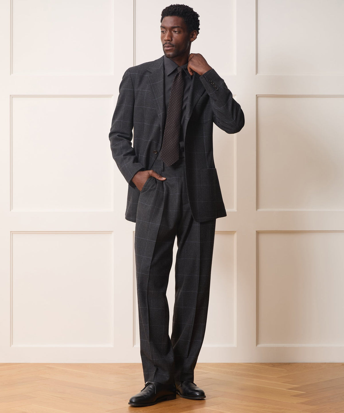 Todd Snyder Italian Glen Plaid Wythe Trouser - Charcoal