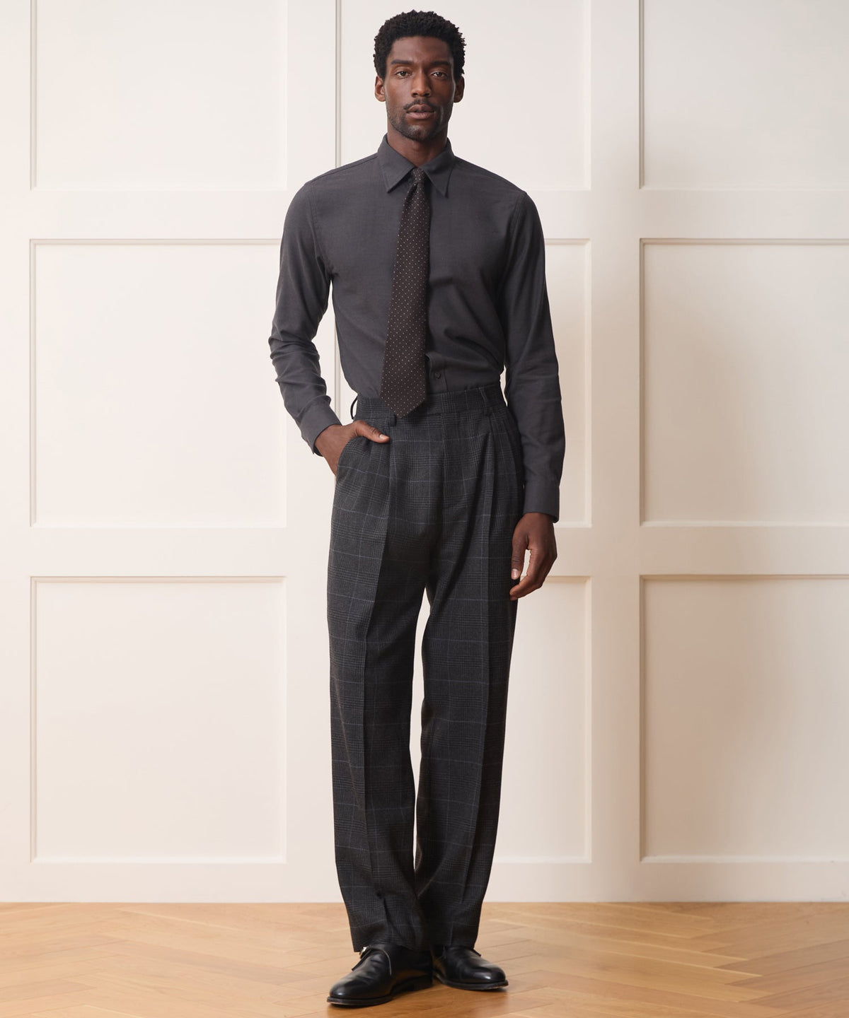 Todd Snyder Italian Glen Plaid Wythe Trouser - Charcoal