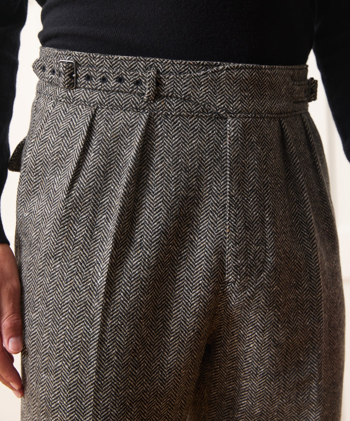 Todd Snyder Italian Donegal Herringbone Gurkha Trouser - Cream