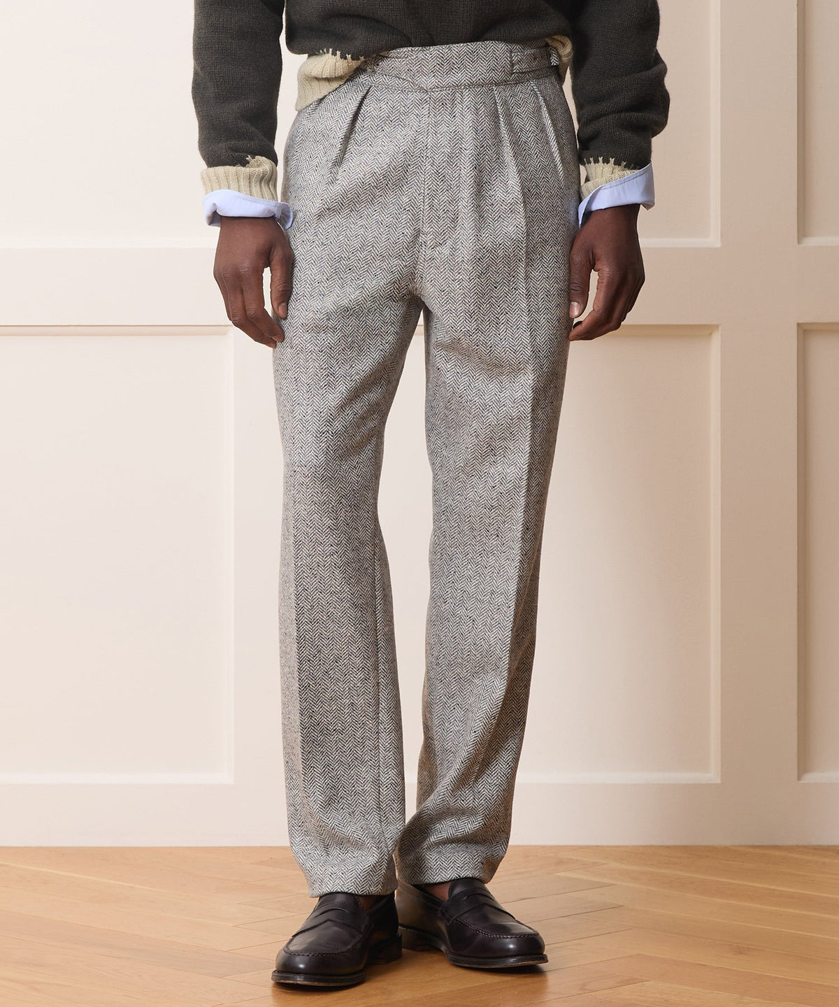 Todd Snyder Italian Donegal Herringbone Gurkha Trouser - Light Grey